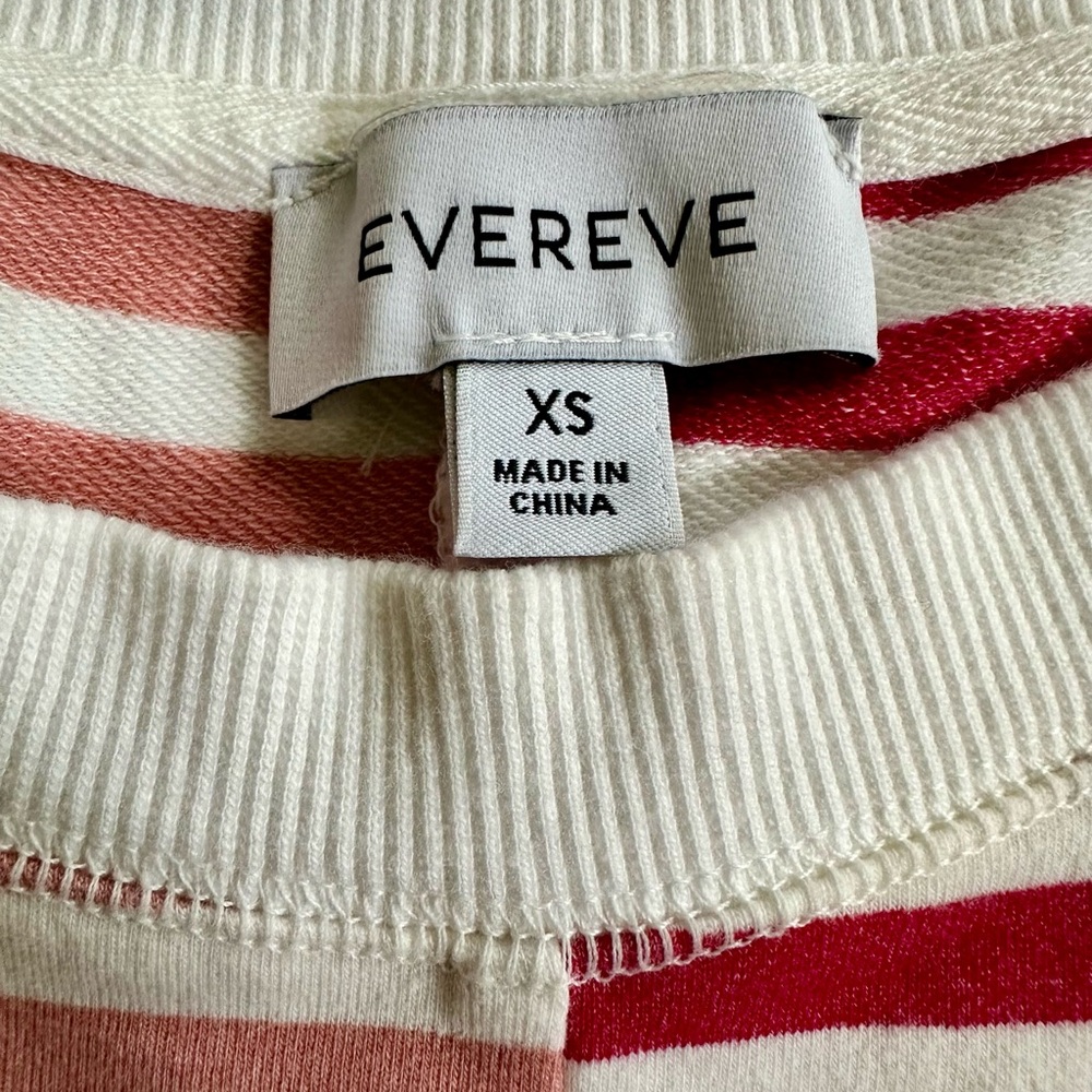 Evereve Red and Pink Striped Sweatshirt - Picture 4 of 8